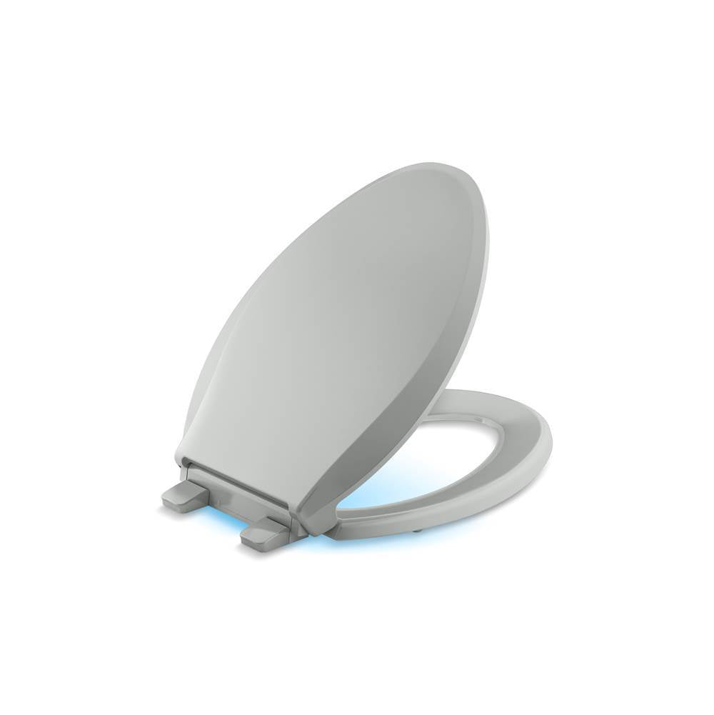 Kohler - Cachet Nightlight ReadyLatch Quiet-CloseE elongated toilet seat - Ice Grey