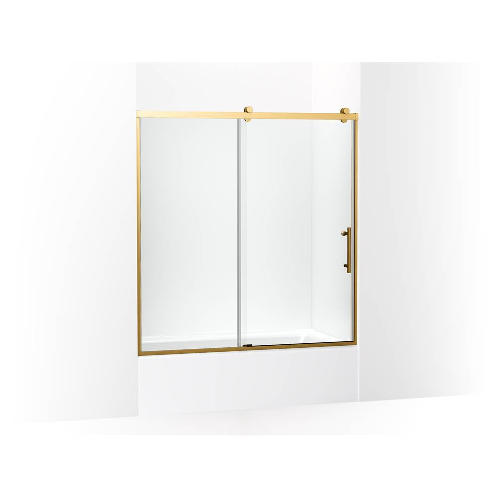 Kohler - Rely 62-1/2'' H sliding bath door with 3/8''-thick glass - Vibrant Brushed Moderne Brass