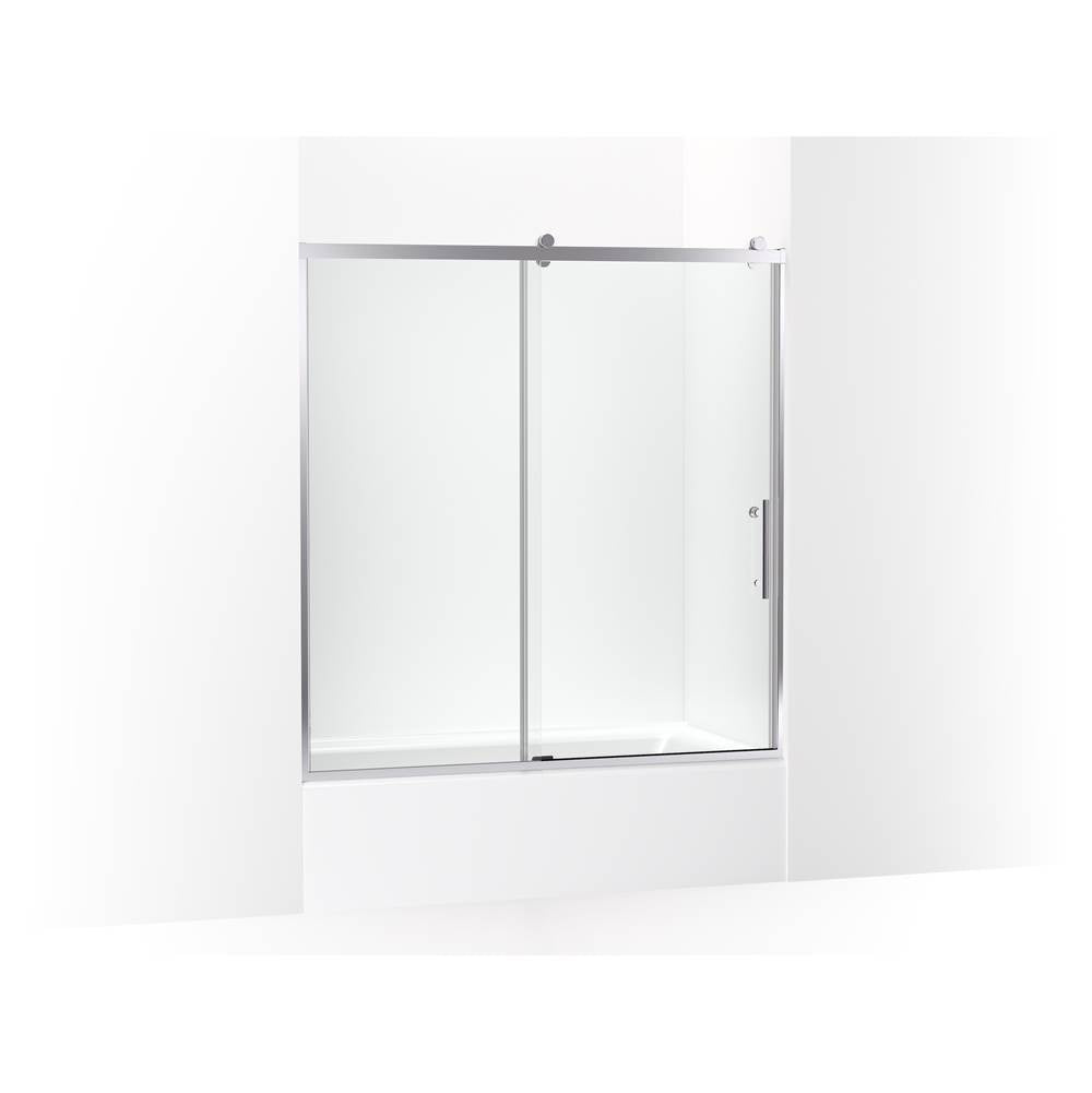Kohler - Rely 62-1/2'' H sliding bath door with 3/8''-thick glass - Bright Polished Silver