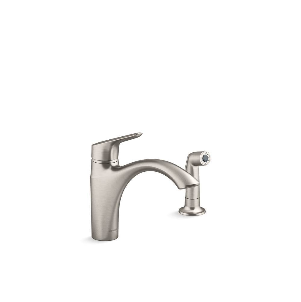 Kohler - Rival Single-handle kitchen sink faucet with side sprayer - Vibrant Stainless