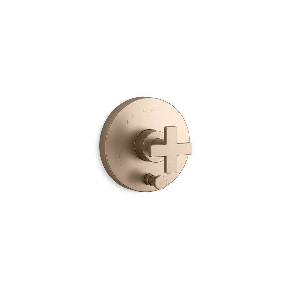 Kohler - Composed Rite-Temp valve trim with push-button diverter and cross handle - Vibrant Brushed Bronze