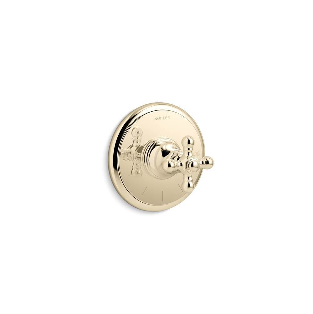 Kohler - Artifacts MasterShower temperature control valve trim with cross handle - Vibrant French Gold