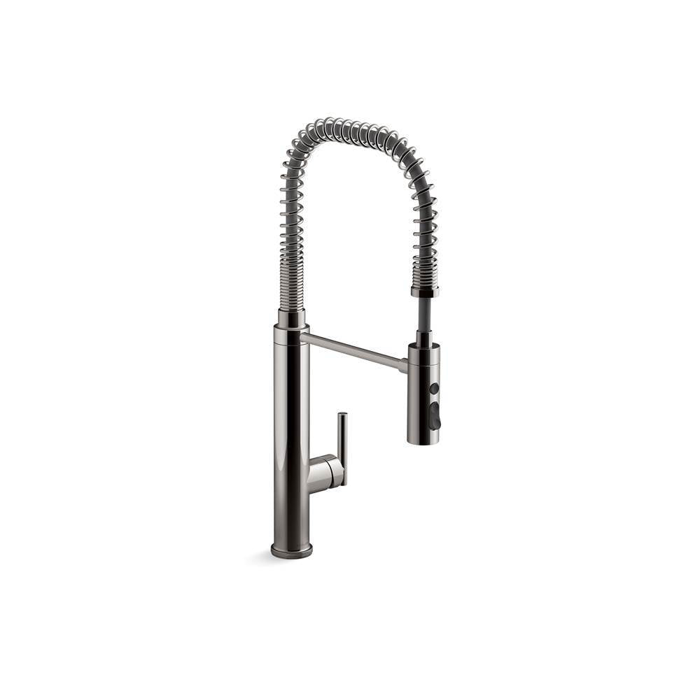 Kohler - Purist Semi-professional kitchen sink faucet with three-function sprayhead - Vibrant Titanium