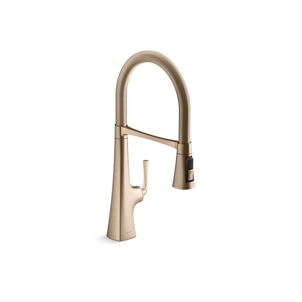 Kohler - Graze Semi-professional kitchen sink faucet with three-function sprayhead - Vibrant Brushed Bronze