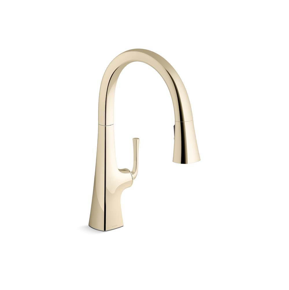 Kohler - Graze Pull-down kitchen sink faucet with three-function sprayhead - Vibrant French Gold