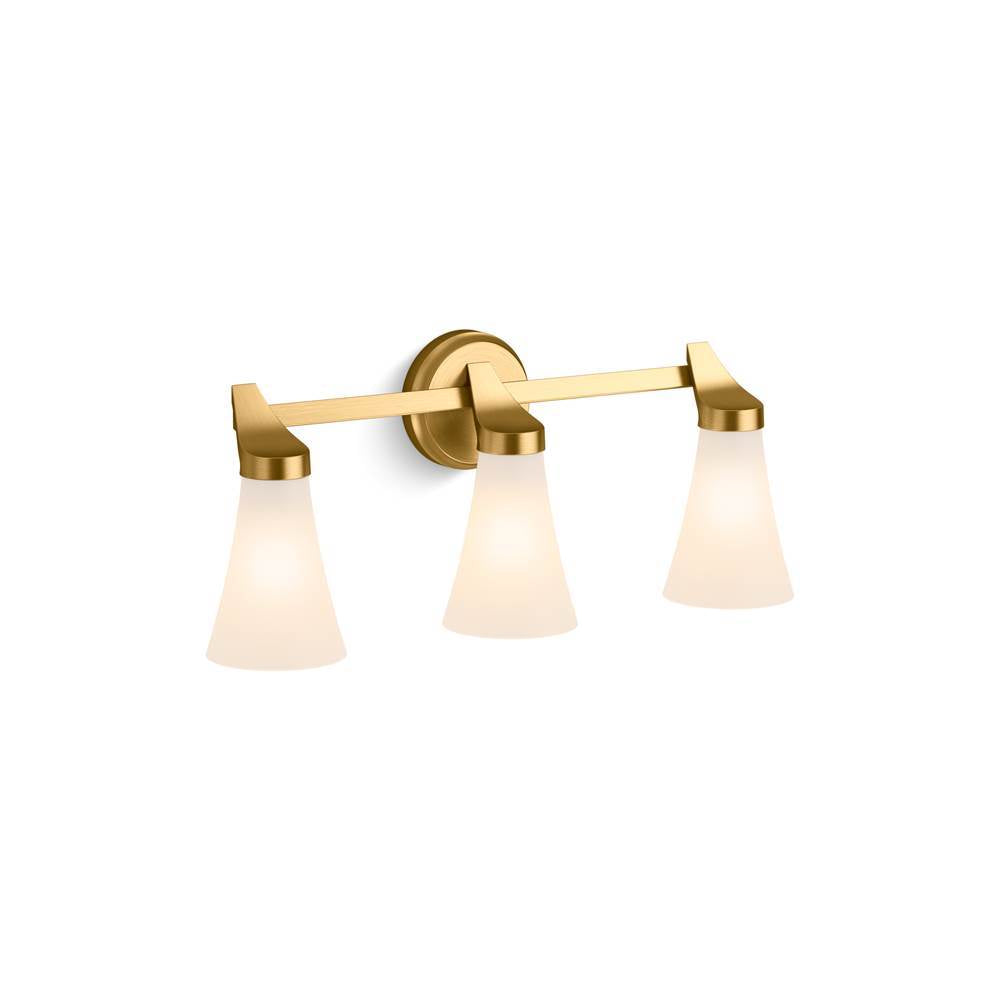 Kohler - SimpliceE Three-light sconce - Brushed Moderne Brass