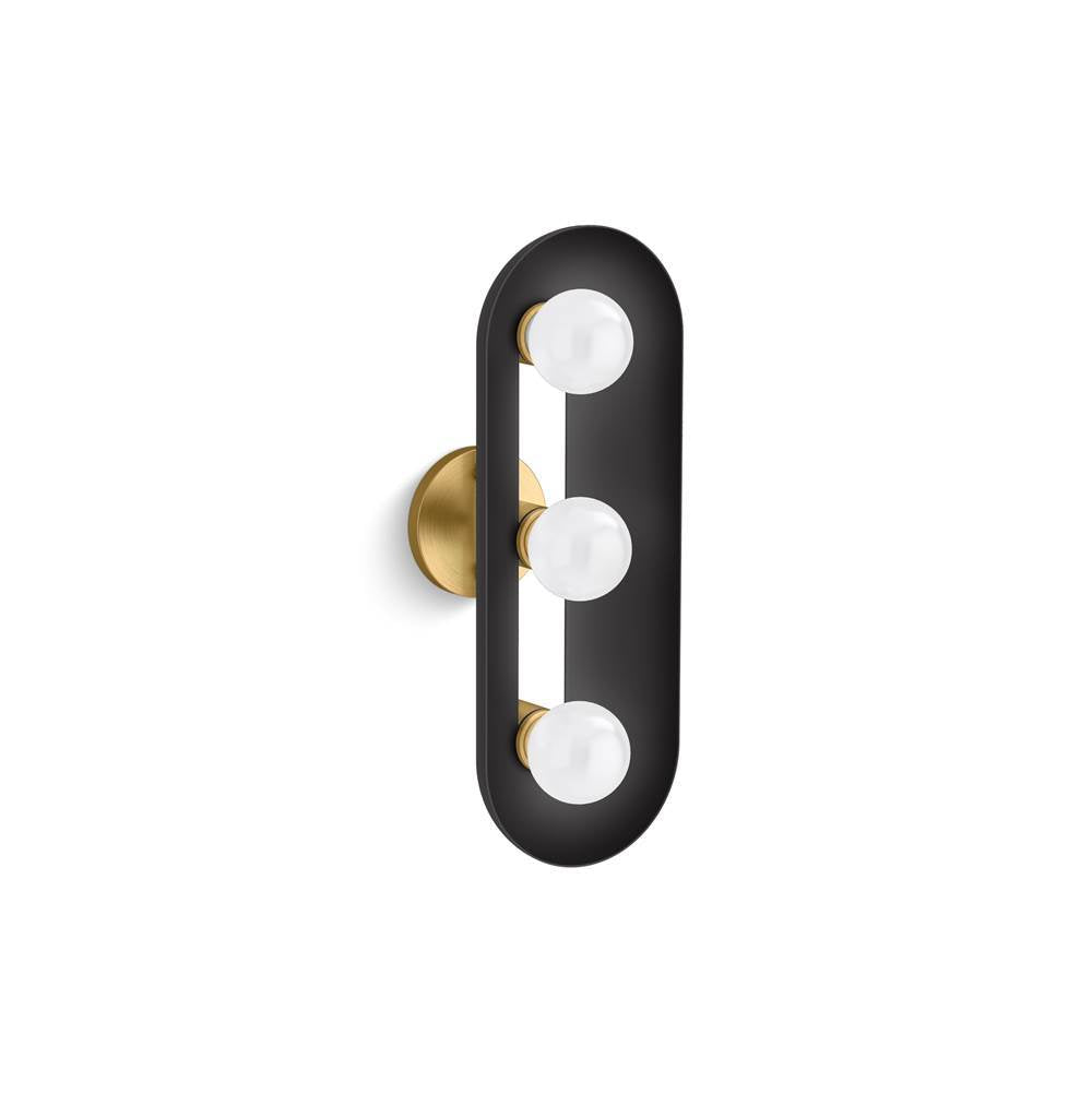 Kohler - Jabot Three-light sconce - Black with Brass Trim