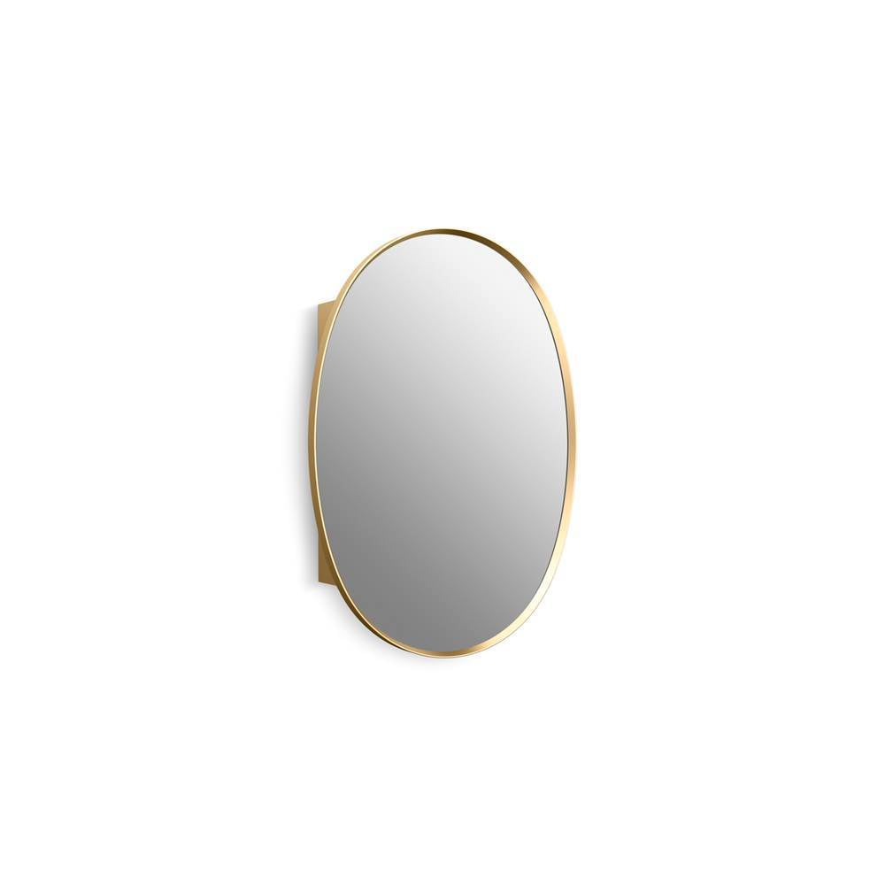 Kohler - Verdera 24'' x 34'' oval framed medicine cabinet - Moderne Brushed Gold