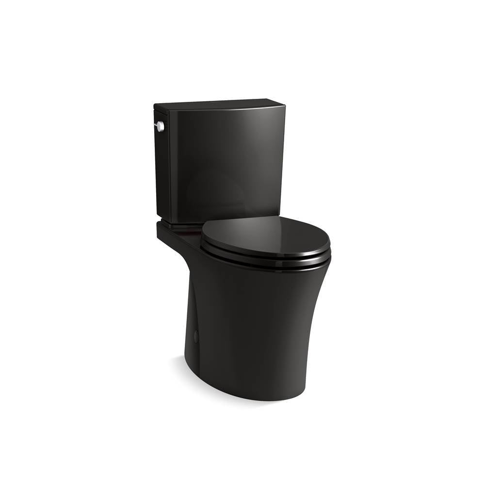 Kohler - Veil Two-piece elongated toilet with skirted trapway, 1.28 gpf - Black