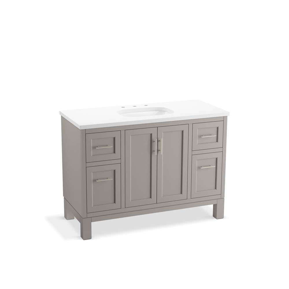 Kohler - Quo 48'' bathroom vanity cabinet with sink and quartz top - Mohair Grey