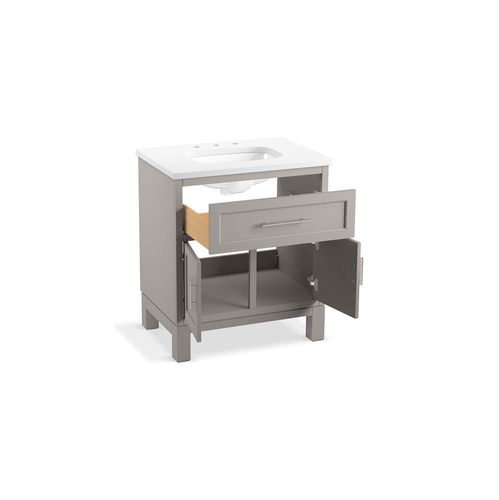 Quo 30'' bathroom vanity cabinet with sink and quartz top