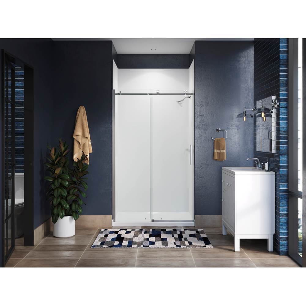 ComposedE 78'' H sliding shower door with 3/8''-thick glass
