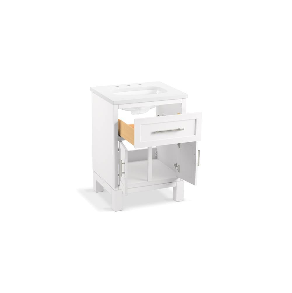Quo 24'' bathroom vanity cabinet with sink and quartz top