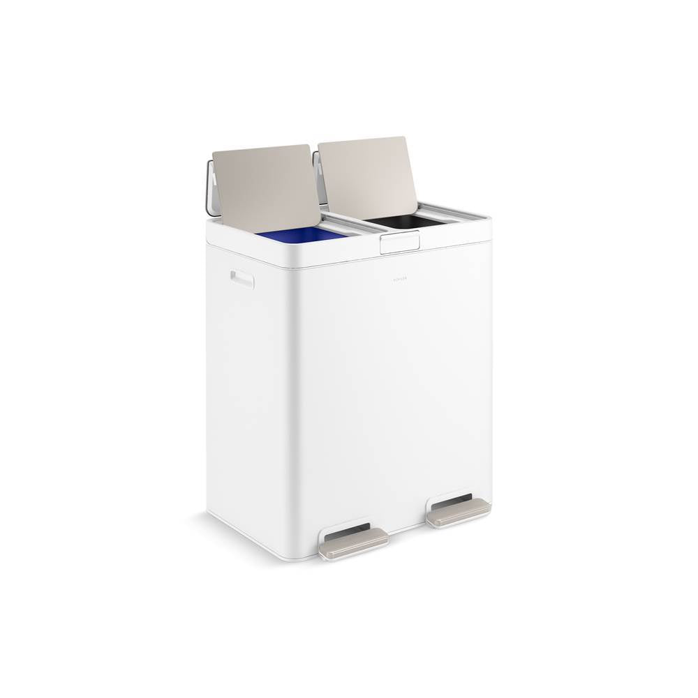 82-liter stainless steel dual-bin step trash can