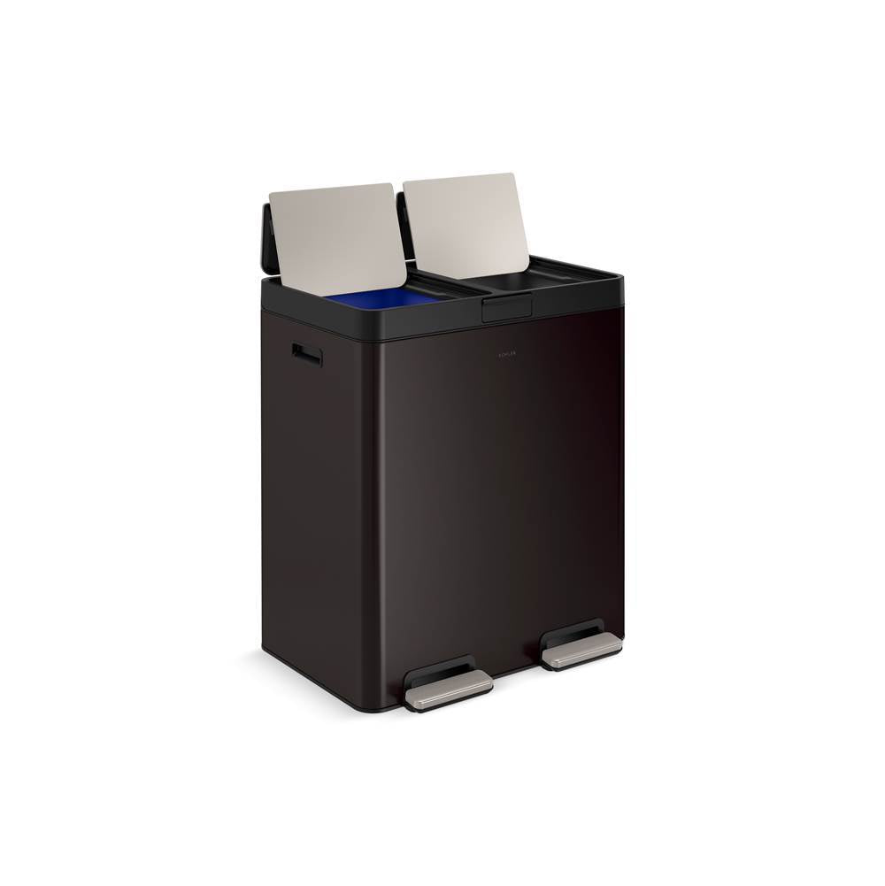 82-liter stainless steel dual-bin step trash can
