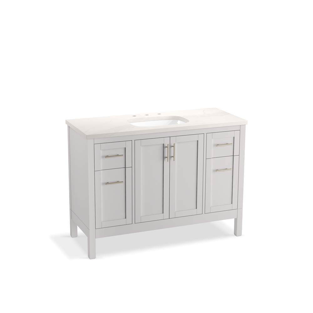 Kohler - HadronE 48'' bathroom vanity cabinet with sink and quartz top - Atmos Grey