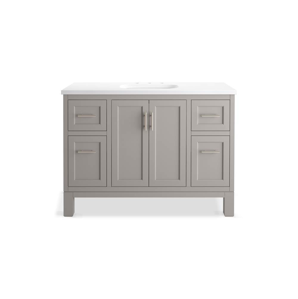 Quo 48'' bathroom vanity cabinet with sink and quartz top