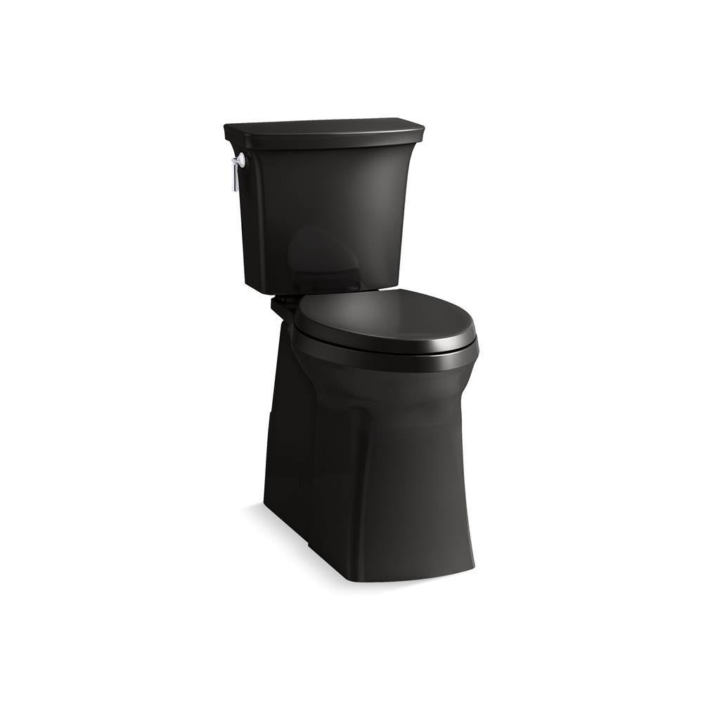 Kohler - Corbelle Tall ContinuousClean two-piece elongated toilet with skirted trapway, 1.28 gpf - Black