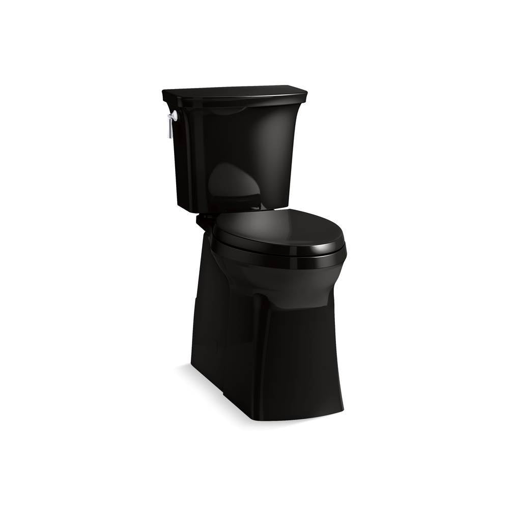 Kohler - Corbelle Tall two-piece elongated toilet with skirted trapway, 1.28 gpf - Black