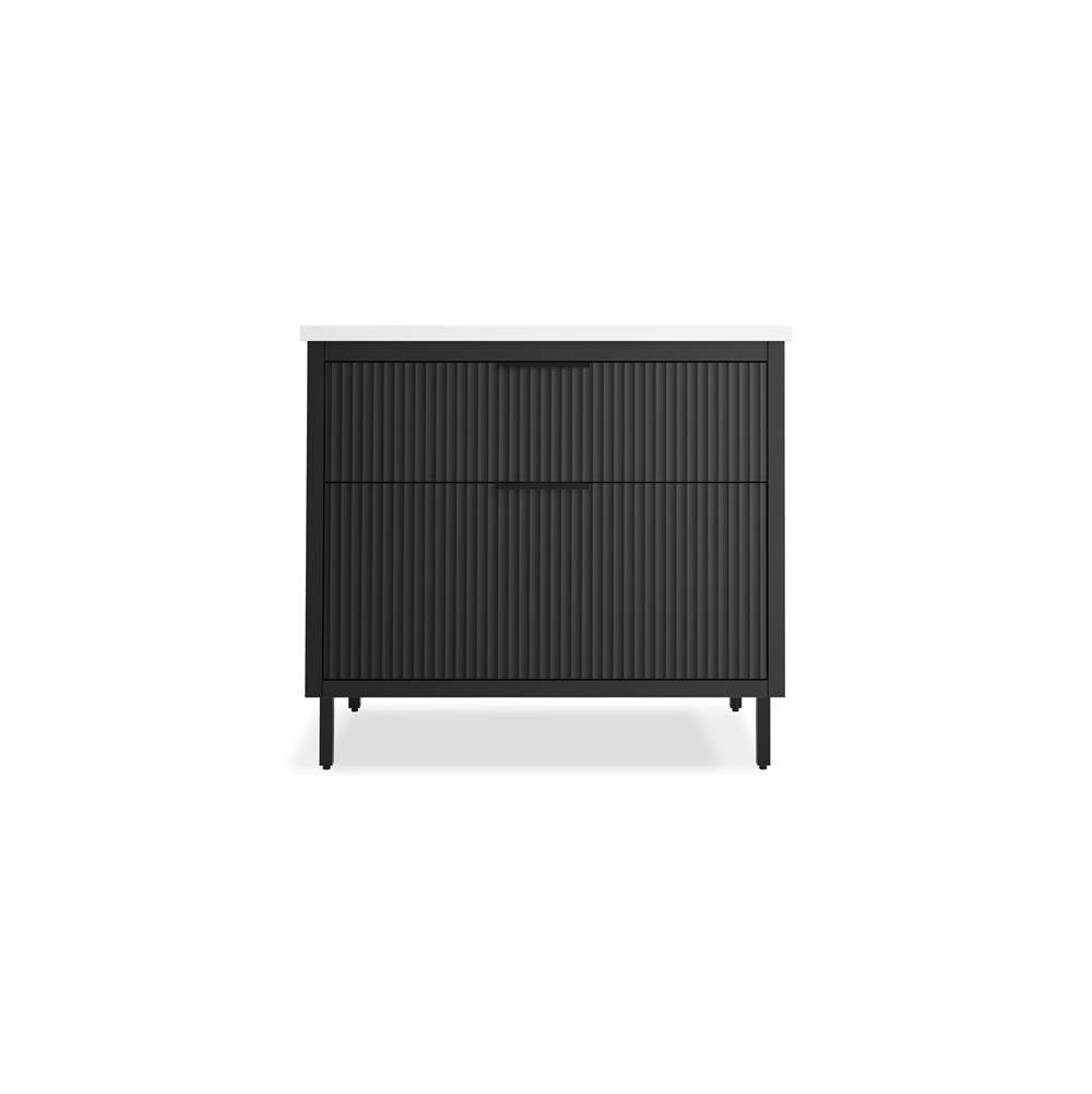 Spacity 36'' wall-hung bathroom vanity cabinet with sink and quartz top