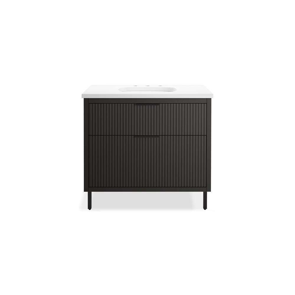 Spacity 36'' wall-hung bathroom vanity cabinet with sink and quartz top