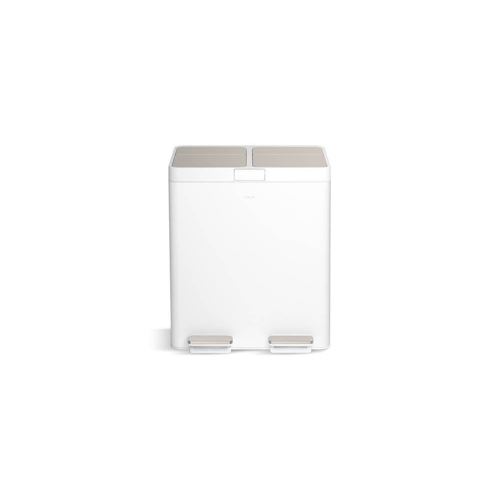 82-liter stainless steel dual-bin step trash can