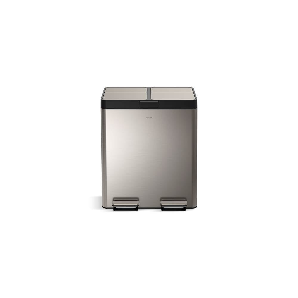 82-liter stainless steel dual-bin step trash can