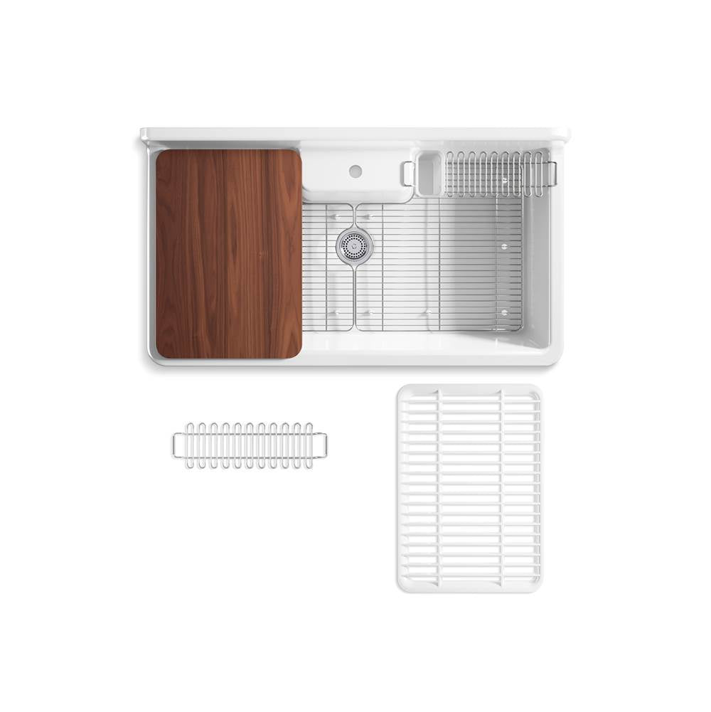 Farmstead 45'' top-/wall-mount single-bowl workstation farmhouse kitchen sink