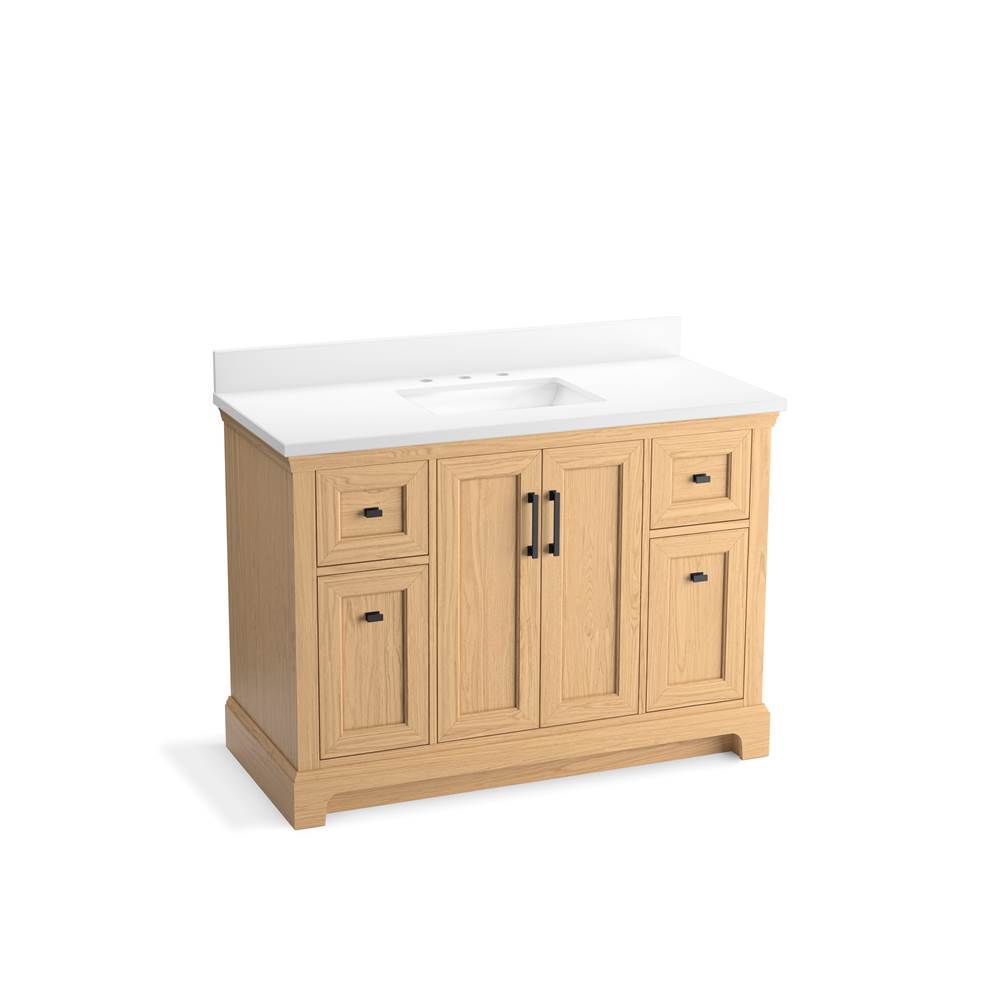 Kohler - CharlemontE 48'' bathroom vanity cabinet with sink and quartz top - Light Oak