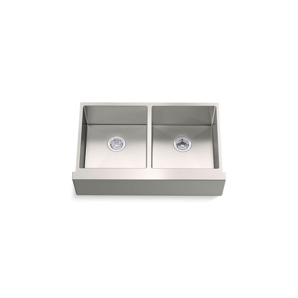 Kohler - Strive 35-1/2'' undermount double-bowl farmhouse kitchen sink with accessories - Stainless Steel