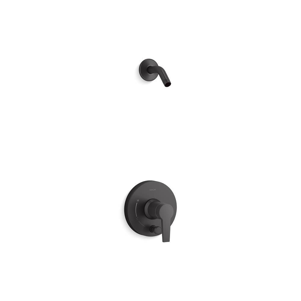 Kohler - Pitch Rite-Temp shower trim kit with push-button diverter, less showerhead - Matte Black
