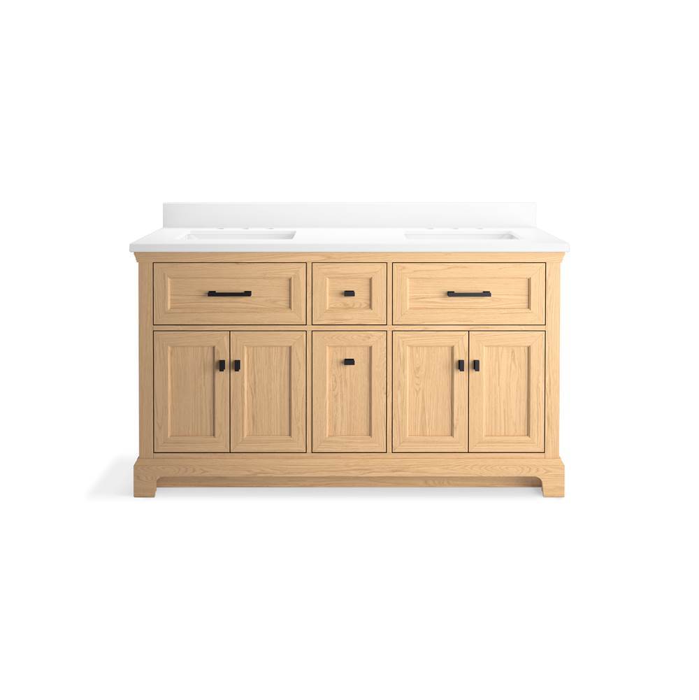 CharlemontE 60'' bathroom vanity cabinet with sinks and quartz top