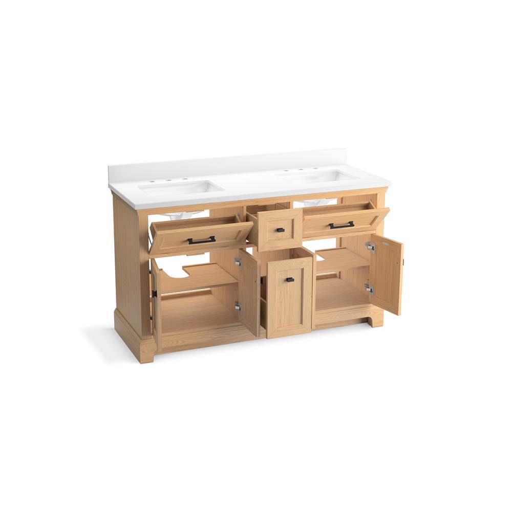 CharlemontE 60'' bathroom vanity cabinet with sinks and quartz top