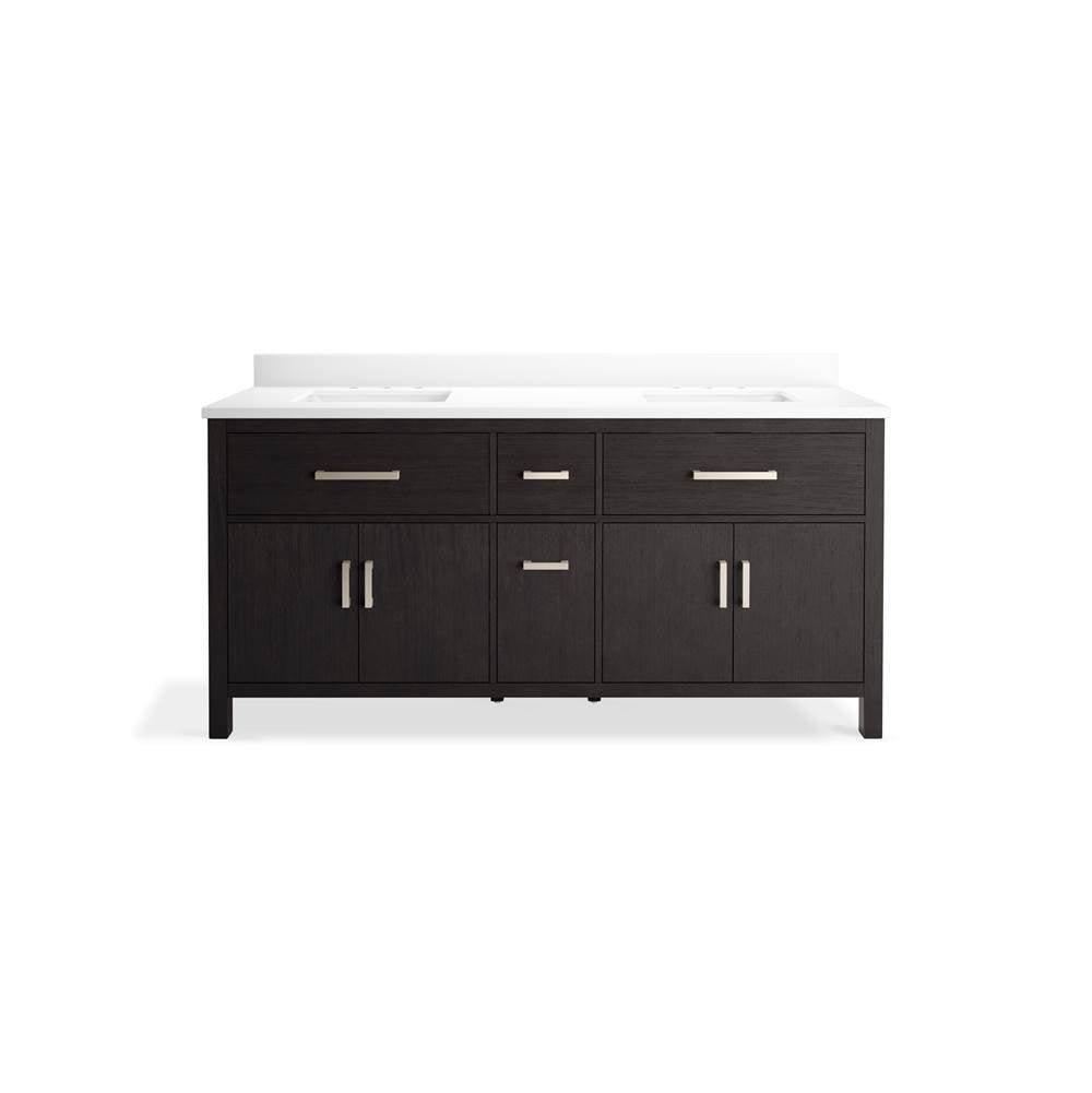 Kresla 72'' bathroom vanity cabinet with sinks and quartz top