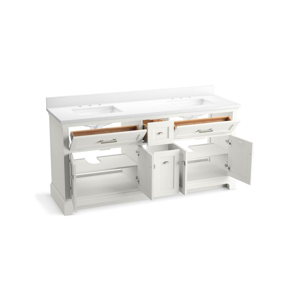 CharlemontE 72'' bathroom vanity cabinet with sinks and quartz top