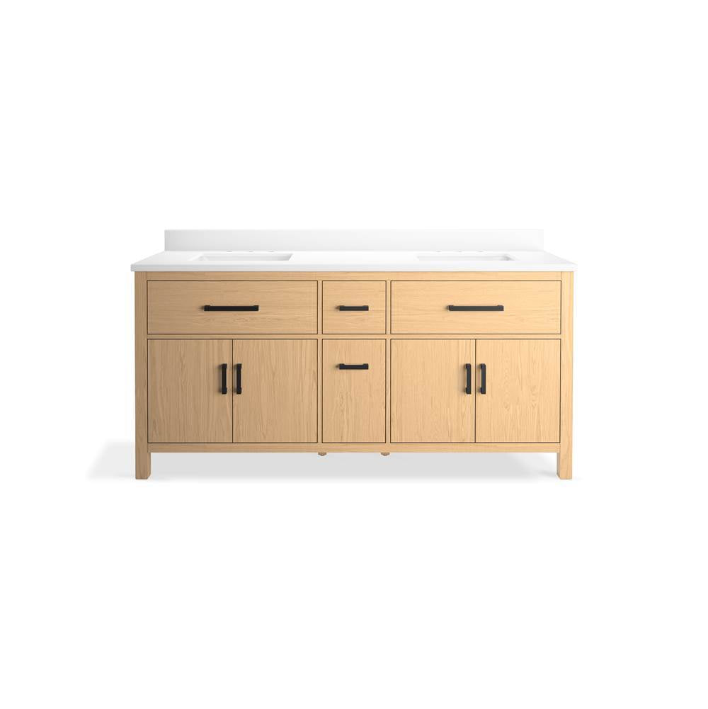 Kresla 72'' bathroom vanity cabinet with sinks and quartz top
