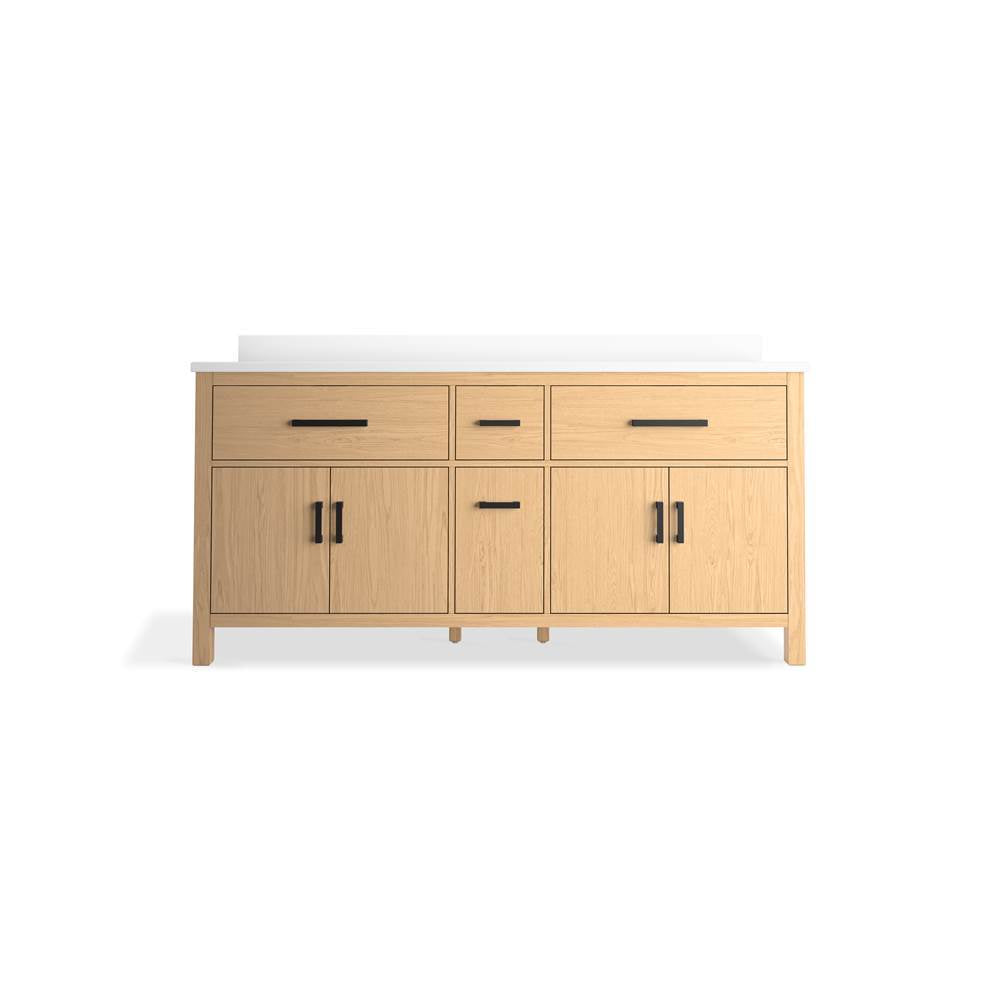 Kresla 72'' bathroom vanity cabinet with sinks and quartz top