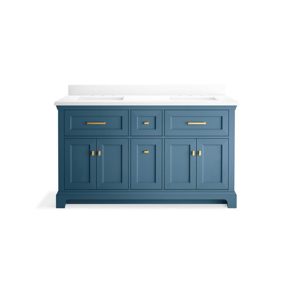 CharlemontE 60'' bathroom vanity cabinet with sinks and quartz top