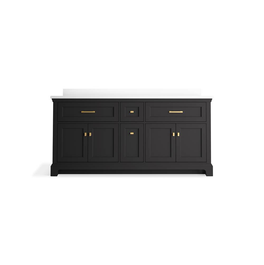 CharlemontE 72'' bathroom vanity cabinet with sinks and quartz top