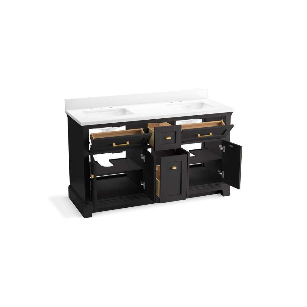 CharlemontE 60'' bathroom vanity cabinet with sinks and quartz top