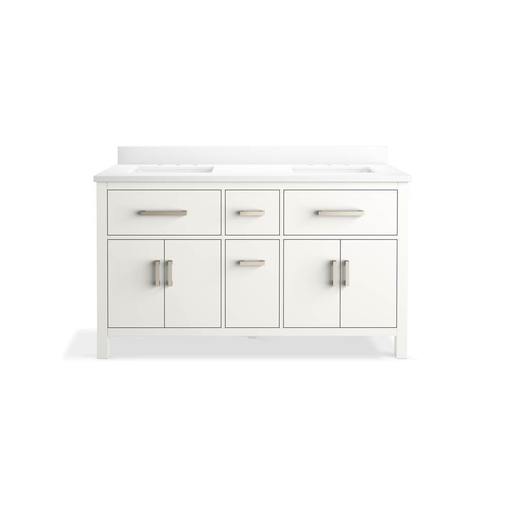 Kresla 60'' bathroom vanity cabinet with sinks and quartz top