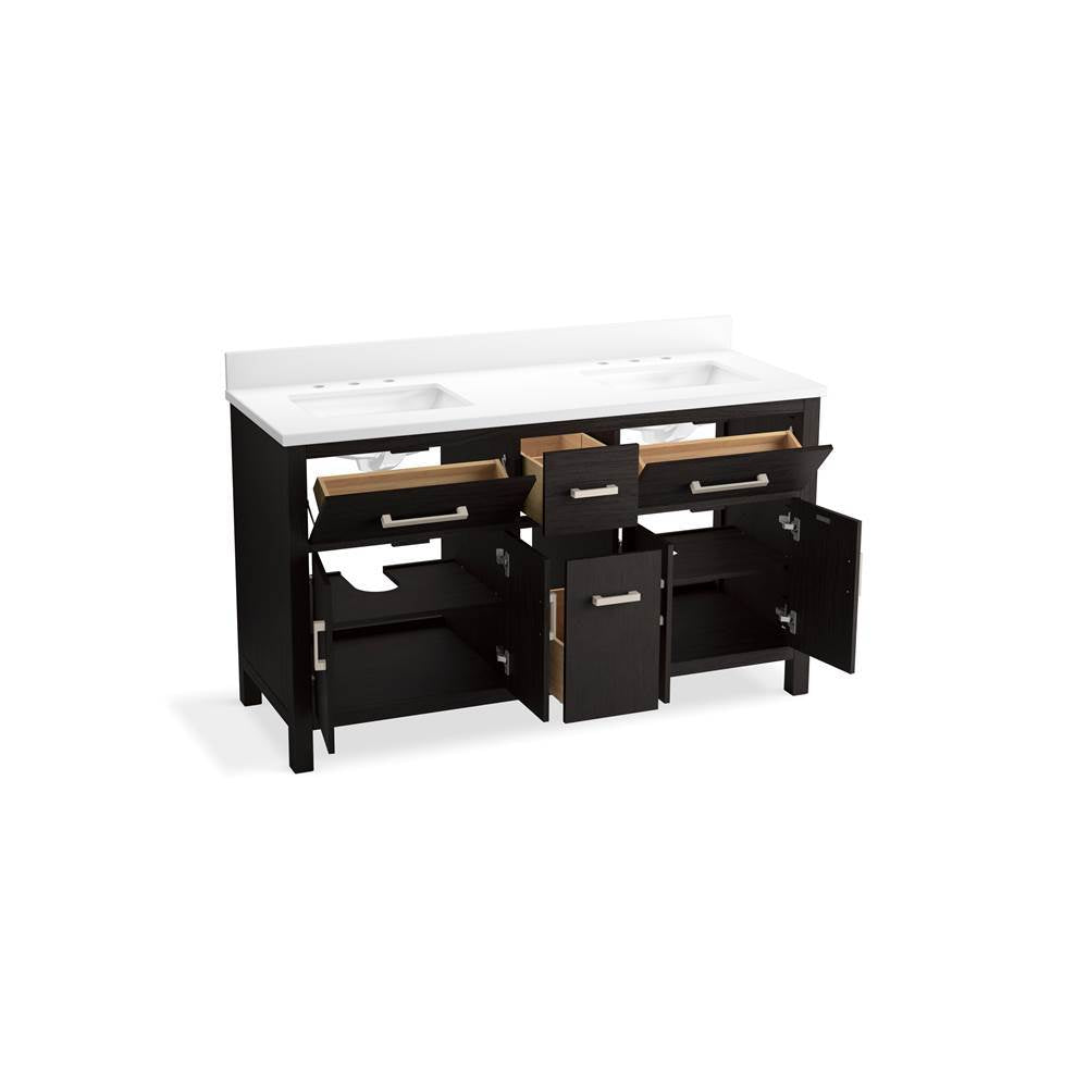 Kresla 60'' bathroom vanity cabinet with sinks and quartz top