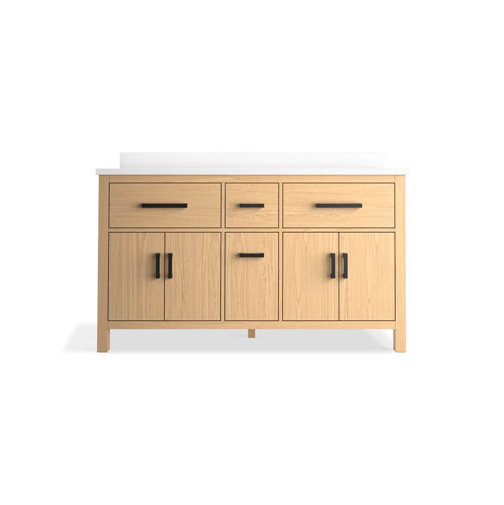 Kresla 60'' bathroom vanity cabinet with sinks and quartz top