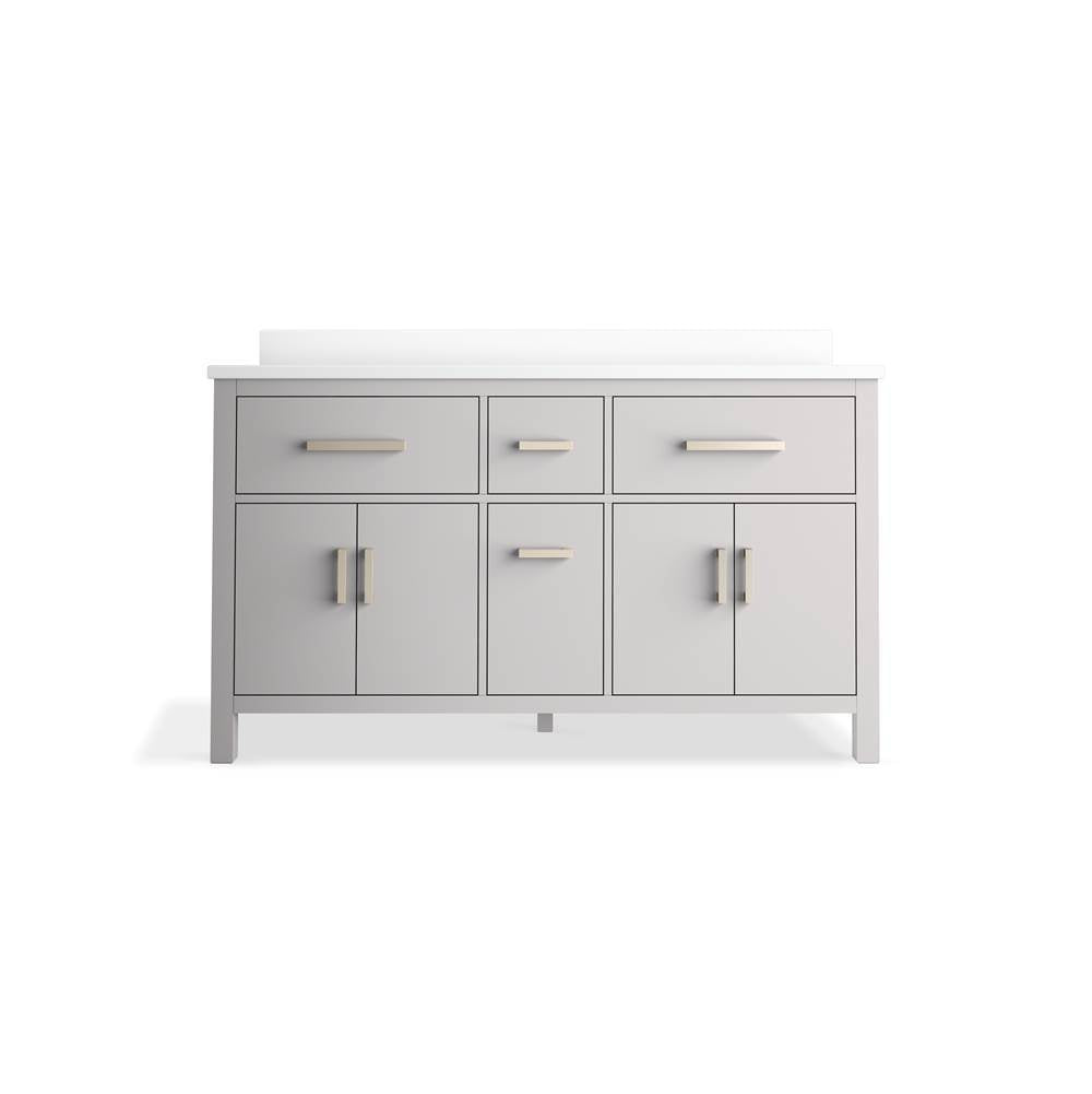 Kresla 60'' bathroom vanity cabinet with sinks and quartz top