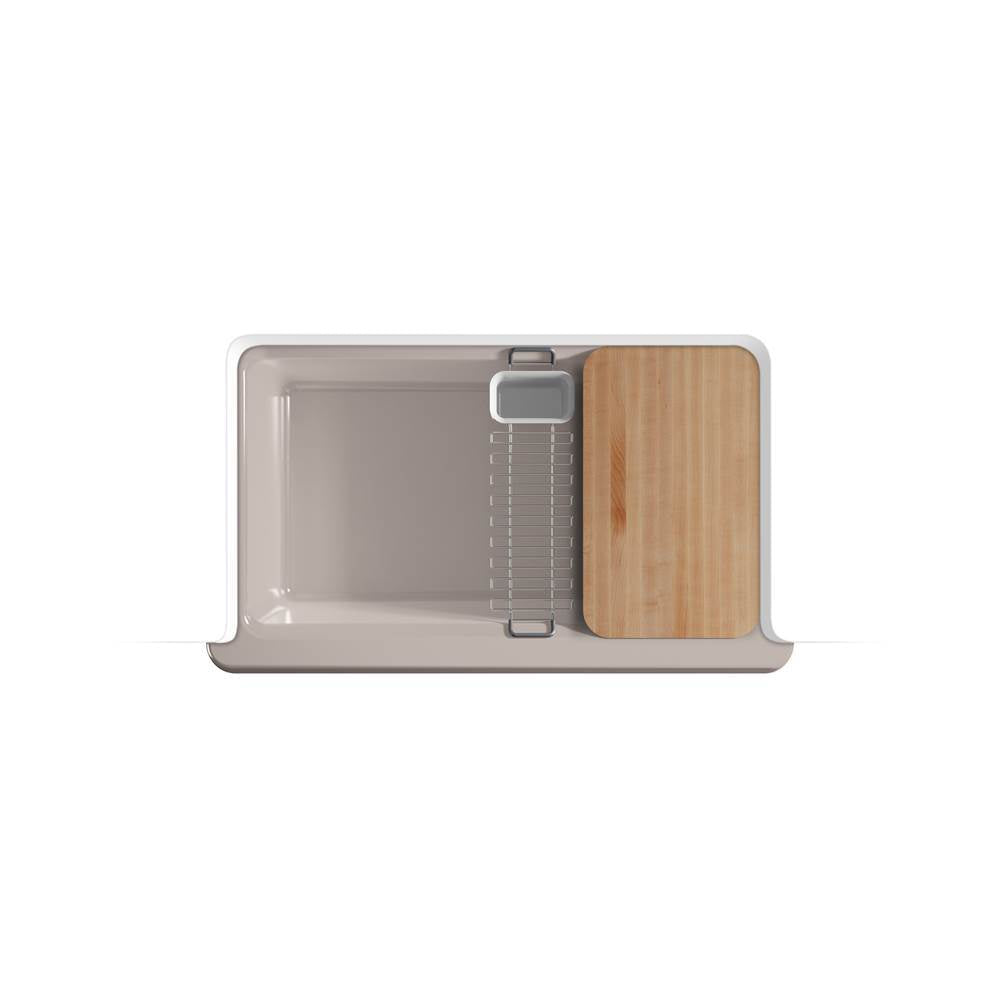 Riverby 35-3/4'' undermount single-bowl farmhouse workstation kitchen sink