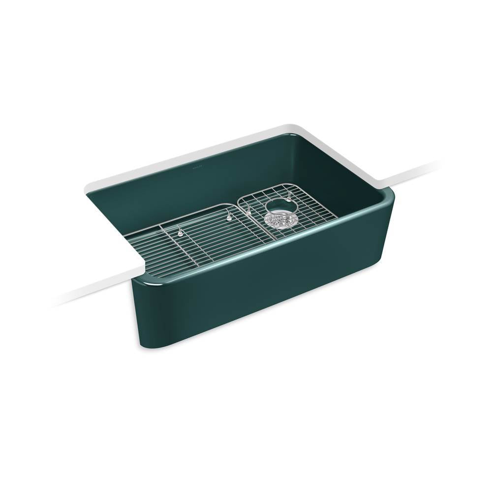 Kohler - Ironridge 34'' undermount single-bowl farmhouse kitchen sink - Teal