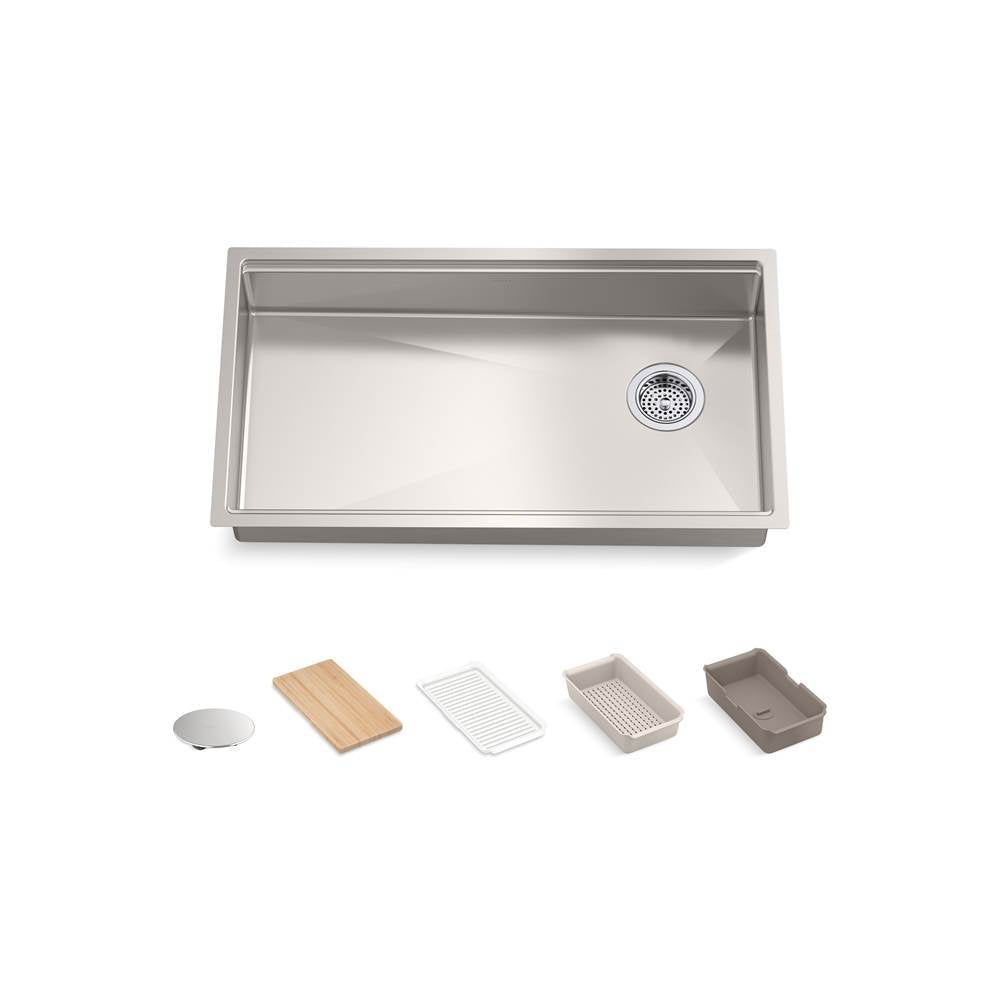 Kohler - Strive 32'' undermount single-bowl workstation kitchen sink - Stainless Steel