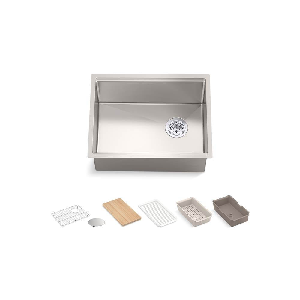 Kohler - Strive 23'' undermount single-bowl workstation kitchen sink - Stainless Steel