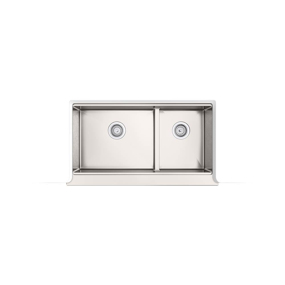 Strive 35-1/2'' undermount double-bowl farmhouse workstation kitchen sink