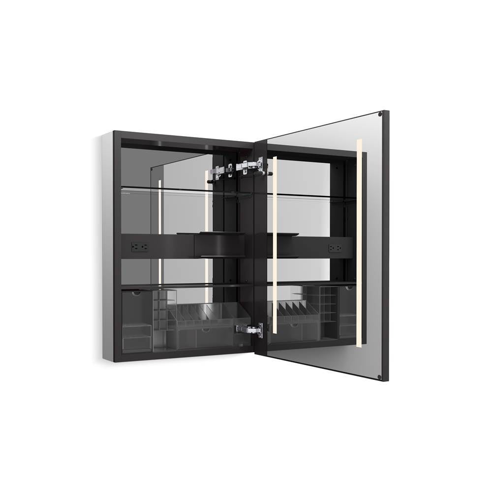 CollageE 24'' x 32'' lighted framed medicine cabinet, right-hinged